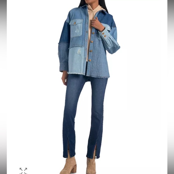 NWT Elan Blue Patchwork Denim Jacket size small - Picture 3 of 13